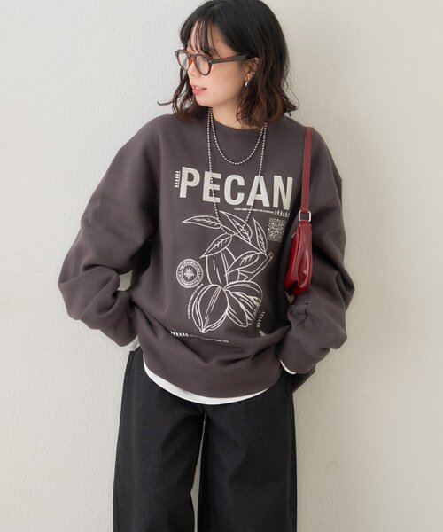 NUNIFE（ユニフィー） トレーナー スウェット 「NUNIFE」図案刺繍裏