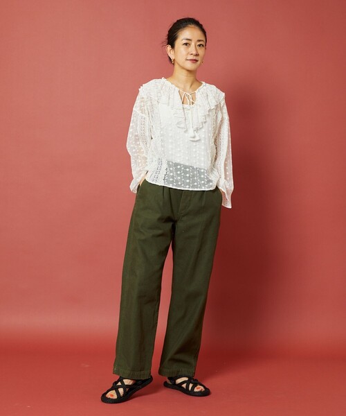 「Freada」 長袖ブラウス ONE SIZE ホワイト レディース_画像4