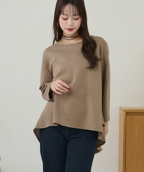 DAYRA tシャツ クルーネック フレア ティアード 長袖 トップス