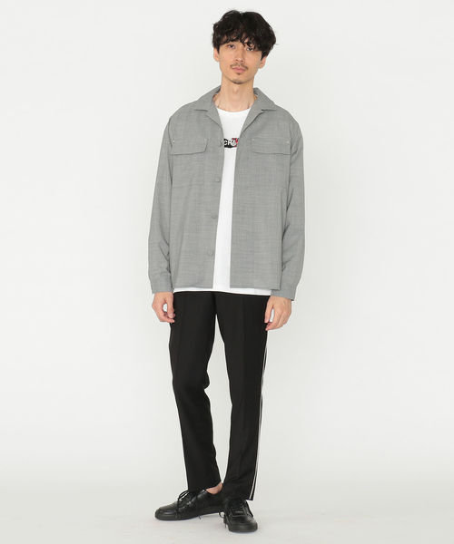 「Education from Youngmachines」 長袖シャツ M ダークネイビー メンズ_画像4