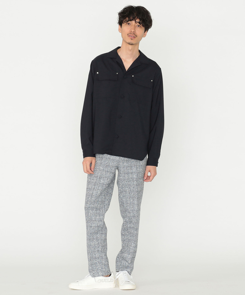 「Education from Youngmachines」 長袖シャツ M ダークネイビー メンズ_画像9