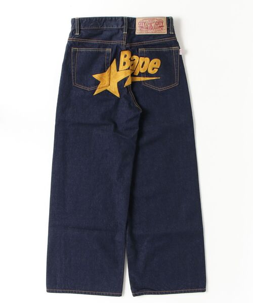 ジーンズ デニム デニムパンツ BAPE STA EMBROIDERY BAGGY DENIM PANTS レディースの画像