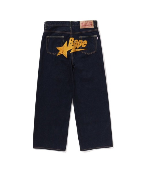 ジーンズ デニム デニムパンツ BAPE STA EMBROIDERY BAGGY DENIM PANTS レディースの画像