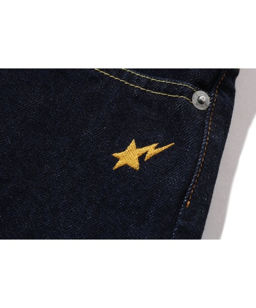 ジーンズ デニム デニムパンツ BAPE STA EMBROIDERY BAGGY DENIM PANTS レディースの画像