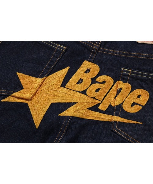 ジーンズ デニム デニムパンツ BAPE STA EMBROIDERY BAGGY DENIM PANTS レディースの画像