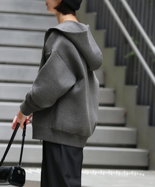 「JOURNAL STANDARD relume」 ジップアップパーカー FREE スミクロ レディースの画像