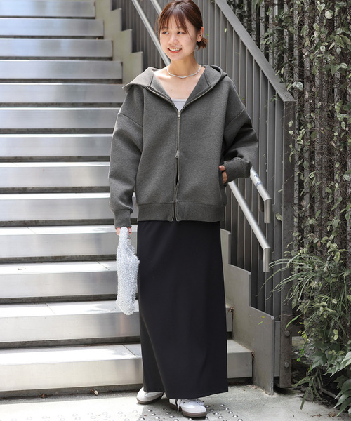 「JOURNAL STANDARD relume」 ジップアップパーカー FREE スミクロ レディースの画像