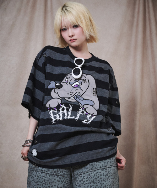 GALFY（ガルフィー） tシャツ 「GALFY/ガルフィー」バチバチピアスTee