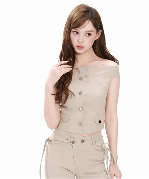 ANDWANG Shoulder-Line Denim Tops レディース : ZOZOTOWN Yahoo!店