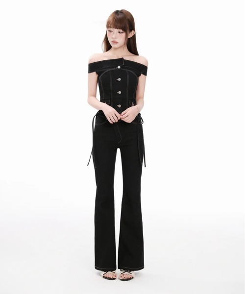 ANDWANG Shoulder-Line Denim Tops レディース : ZOZOTOWN Yahoo!店