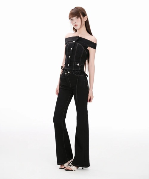 ANDWANG Shoulder-Line Denim Tops レディース : ZOZOTOWN Yahoo!店