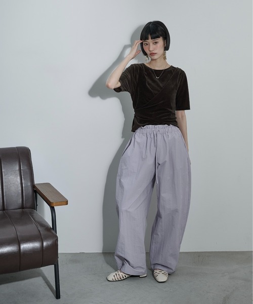 パンツ ynyn THE Yon ワイドパンツ パンツ ナイロンイージーカーブパンツ