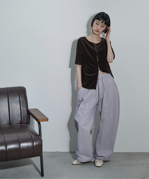 THE Yon ワイドパンツ パンツ ナイロンイージーカーブパンツ