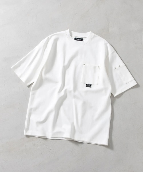 「TAION」 7分袖Tシャツ M ホワイト メンズ_画像3