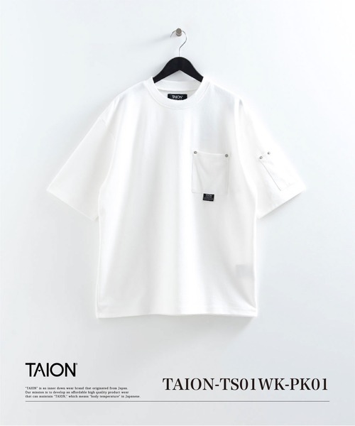 「TAION」 7分袖Tシャツ M ホワイト メンズ_画像5