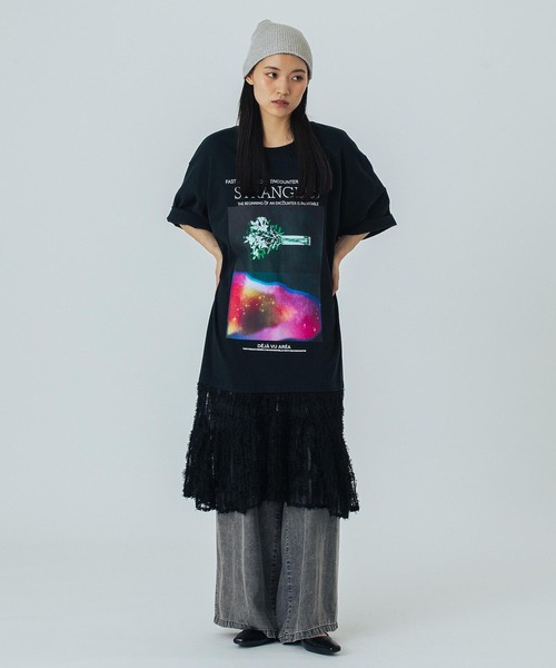 「OKIRAKU」 「ROSE BUD」コンビワンピース ONE SIZE ブラック レディース_画像2