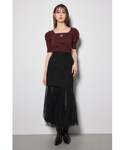 「rienda」 ロングスカート MEDIUM ブラック レディース_画像5