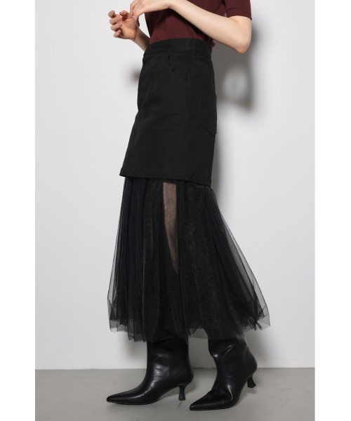 「rienda」 ロングスカート MEDIUM ブラック レディース_画像6