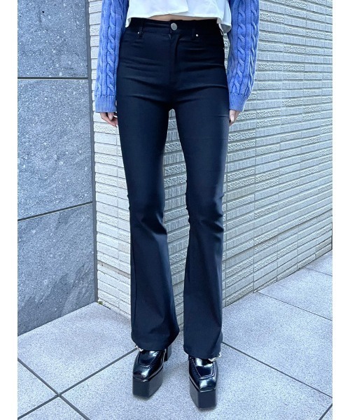 「ENVYM」 ブーツカットパンツ MEDIUM ブラック レディース_画像5