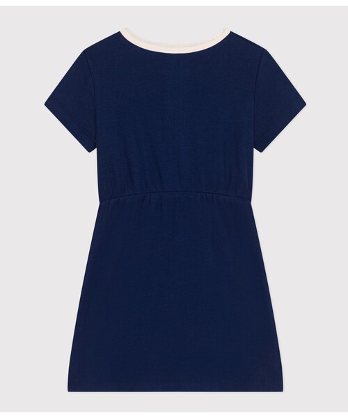 「PETIT BATEAU」 「KIDS」半袖ワンピース 5YEAR ネイビー キッズ_画像2