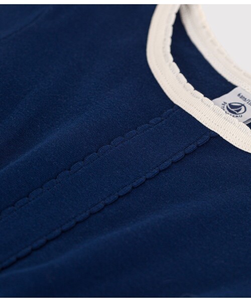 「PETIT BATEAU」 「KIDS」半袖ワンピース 5YEAR ネイビー キッズ_画像3