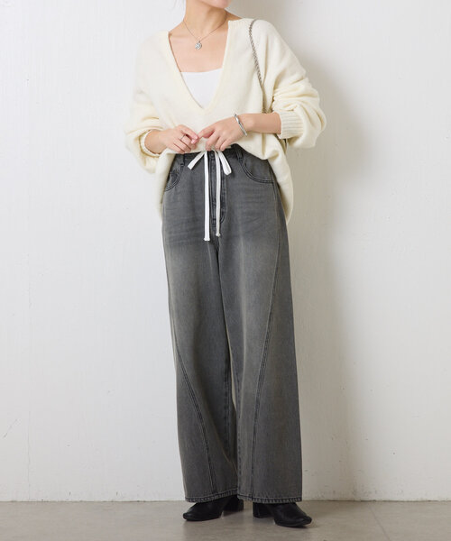「COLLAGE GALLARDAGALANTE」 「Q.anos」デニムパンツ 1 ブルー レディース_画像5