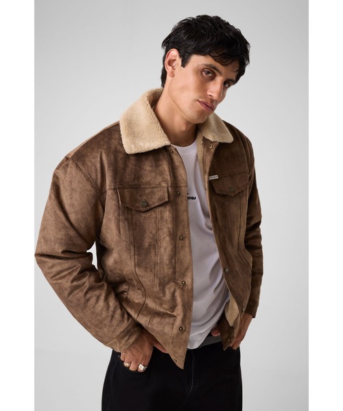 ムートンジャケット ムートンコート GUESS JEANS Shearling Trucker