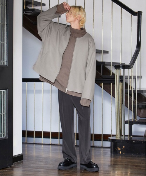 Loose（ルース） ブルゾン アウター ダブルジップ ノーカラーブルゾン