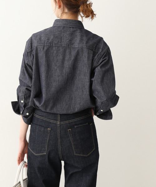 IENAフリルデニムシャツ SLOBE IENA LE DENIM フリルブラウス デニム 