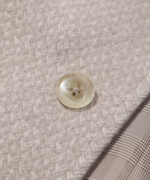 MEN’S BIGI ツイード チェスターコート ヘリンボーン ブラウン美品 MEN'S BIGI チェスターコート コート スーパー110Sドビー