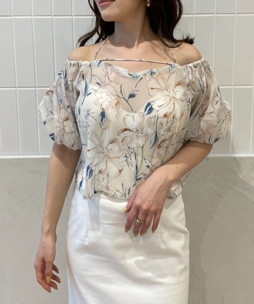 ブラウス シャツ Effie flowerシアートップス レディース
