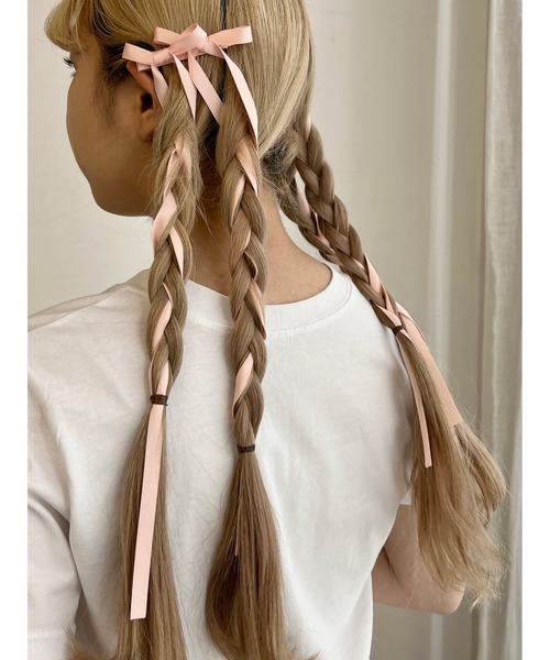 リボンのヘアクリップ２つ TONE SELECT GOODS ヘアクリップ 「float」2個セット きらきら