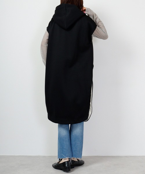 EGLANTINE ベスト ジレ フード付きロングジレ レディース
