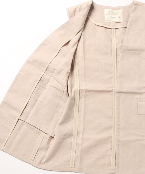 roial ベスト ジレ VEST/ROIAL(ロイアル)リネンロングジレ