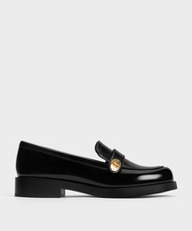 CHARLES ＆ KEITH ローファー メタリックバックル ストラップ