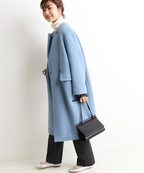 SLOBE IENA」 ノーカラーコート 36 ホワイト レディース コート一般