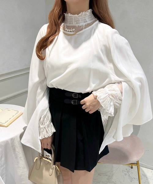 apres jour ブラウス シャツ ネックレス付きスリットブラウス