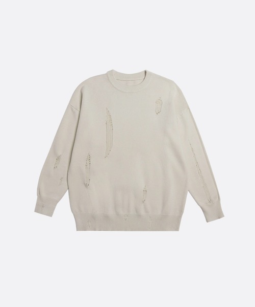 U：UME（ユーム） セーター ニット Broken Style Round Collar Sweat 