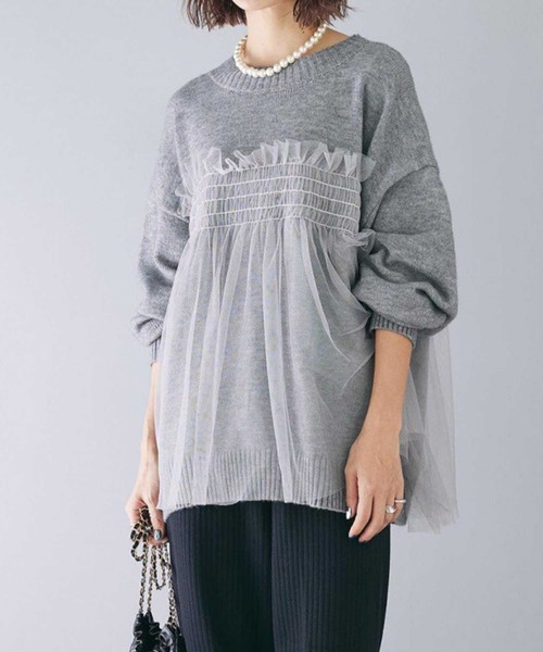 ニット セーター ドッキングシャツニットトップ レディース ドッキングシャギーニットトップス – Darich (ダーリッチ)