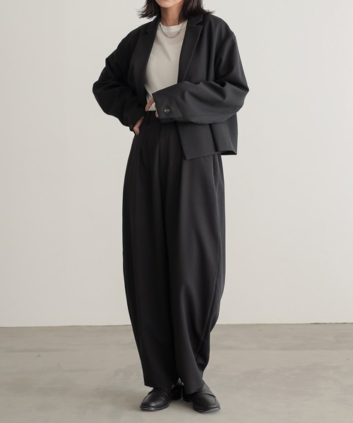 for/c（フォーシー） パンツ 「セットアップ対応」タックカーブパンツ