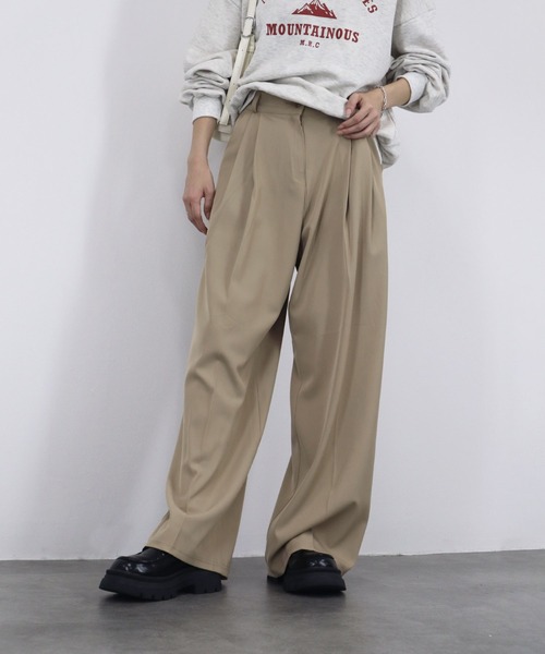 Reurie' スラックス パンツ 「ZOZO限定」ダブルタックワイド