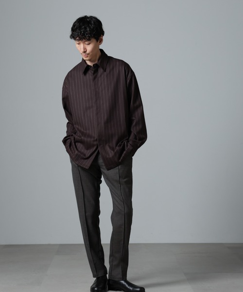 NANO universe（ナノ・ユニバース） シャツ ピンストライプフランネル