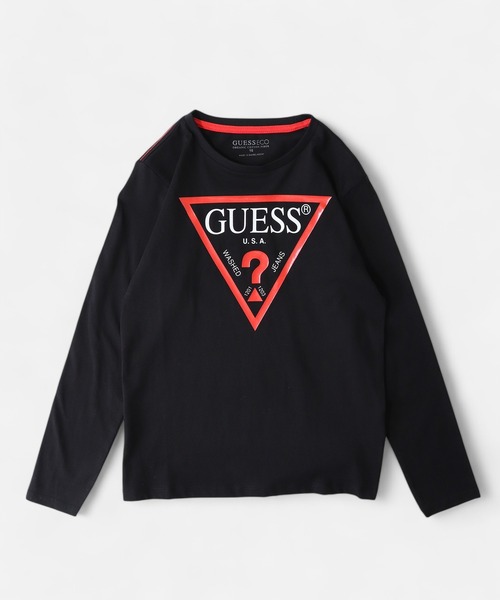 guess generations ロンT ブラック Mサイズ GUESS ゲス ロンT FRONT LOGO TEE 長袖 Tシャツ カットソー トップス