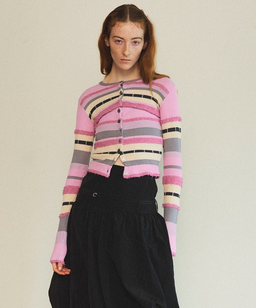 カーディガン Multiway Colorful Border Cardigan/マルチウェイカラフルボーダーカーディガン「MAISON SPECIA MAISON SPECIAL(メゾンスペシャル)｜Multiway Colorful Border