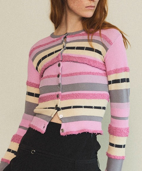 カーディガン Multiway Colorful Border Cardigan/マルチウェイカラフルボーダーカーディガン「MAISON SPECIA MAISON SPECIAL カーディガン Multiway Colorful Border