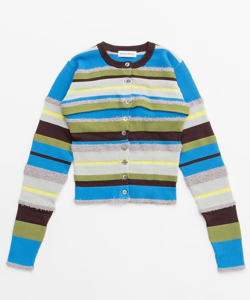 カーディガン Multiway Colorful Border Cardigan/マルチウェイカラフルボーダーカーディガン「MAISON SPECIA MAISON SPECIAL カーディガン Multiway Colorful Border