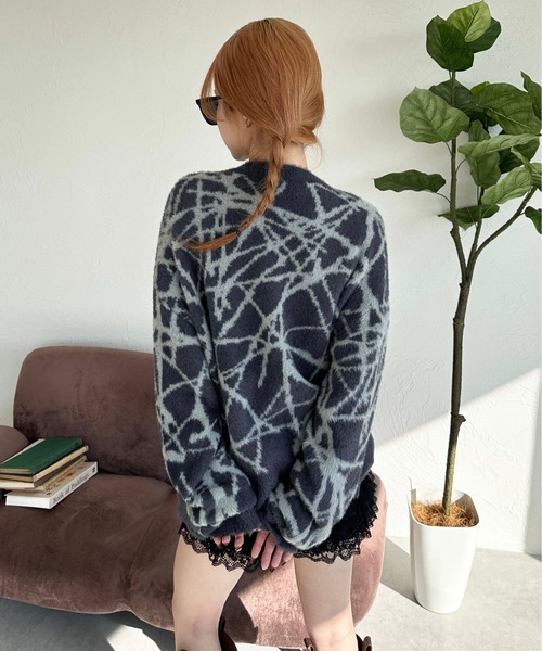 セーター ニット ニュアンスラインシャギーニット メンズ レディース