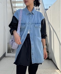 JEANASIS ブラウス シャツ コンビネーションデニムオーバー