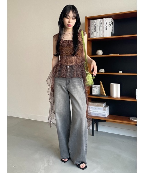 LILY BROWN ブラウス シャツ ペプラムフリルトップス レディース