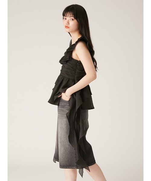 リリーブラウン　ペプラムフリルトップス LILY BROWN｜ペプラムフリルトップス | Rakuten Fashion(楽天